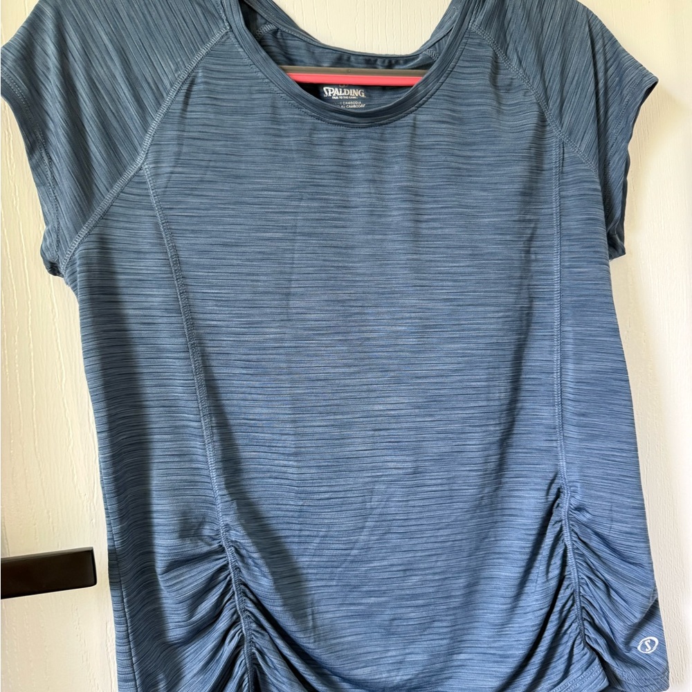 Spalding Blue Ruched Short Sleeve Tee